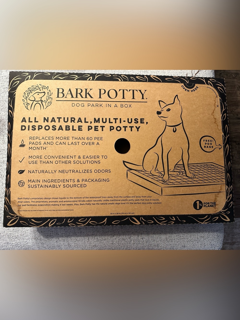 Bark Potty dog park in a box disposable pet potty